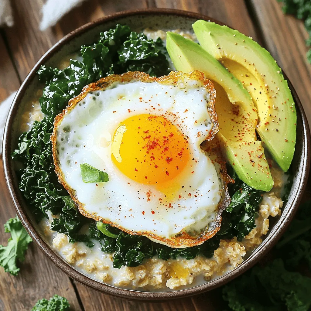 Savory Oatmeal with Fried Egg Comforting Breakfast Dish
