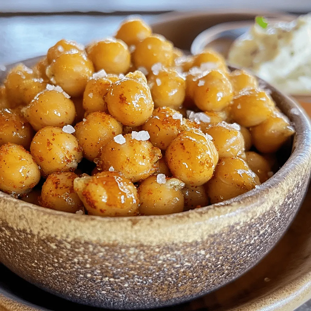 Sweet and Spicy Roasted Chickpeas Healthy Snack Recipe