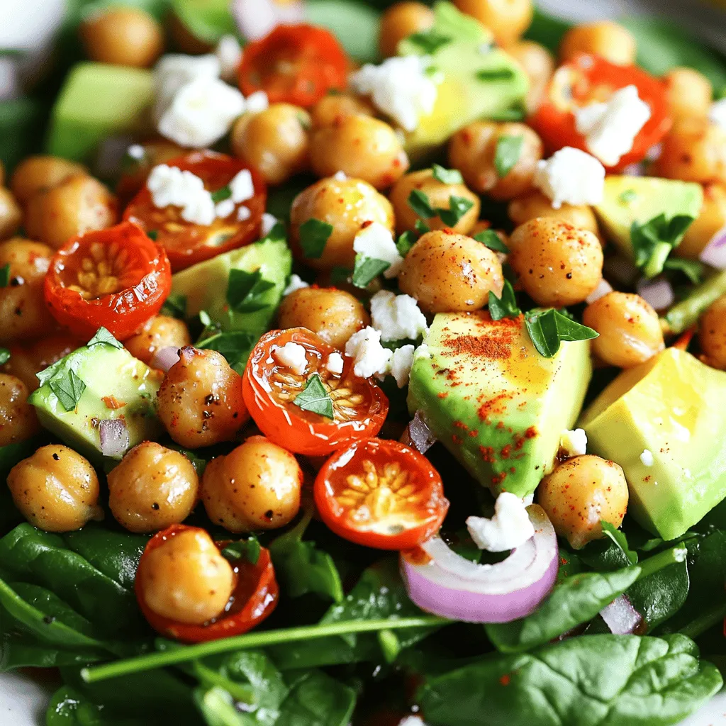 Crispy Chickpeas and Spinach Salad Fresh and Tasty Dish