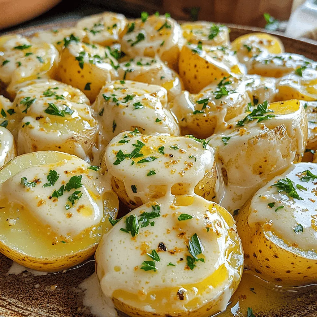 Creamy Garlic Sauce Baby Potatoes Savory Side Dish