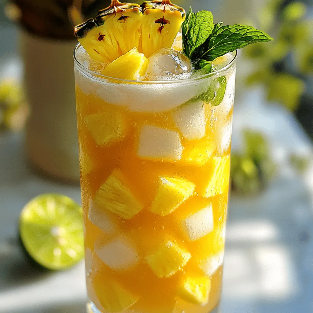 Pineapple Coconut Mojito Mocktail Refreshing Delight