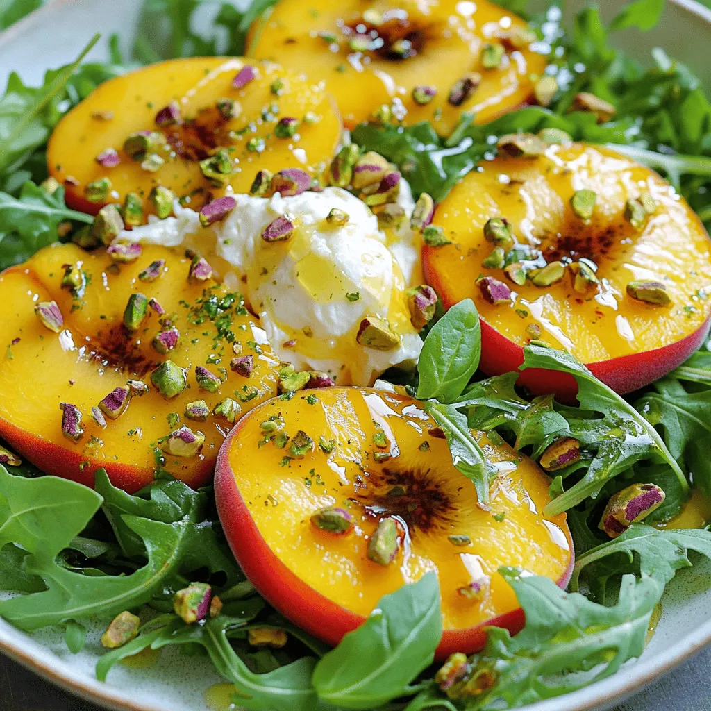 Peach Burrata Salad with Champagne Vinaigrette Joy