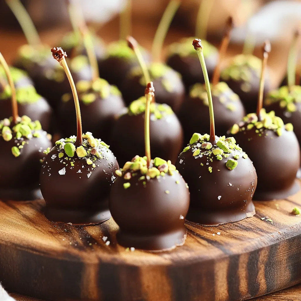 Chocolate Covered Cherries with Pistachio Dust Treat