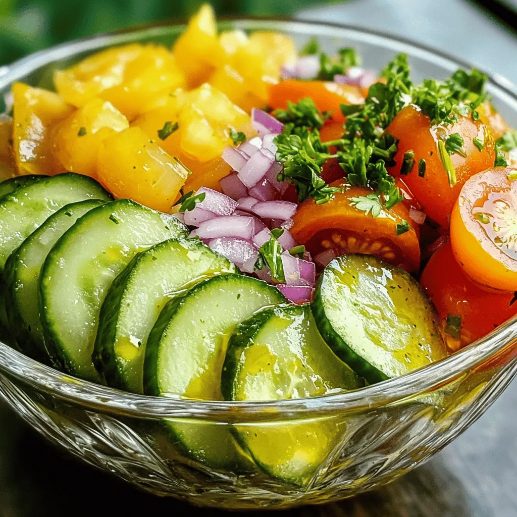 Marinated Cucumbers Onions and Tomatoes Delight