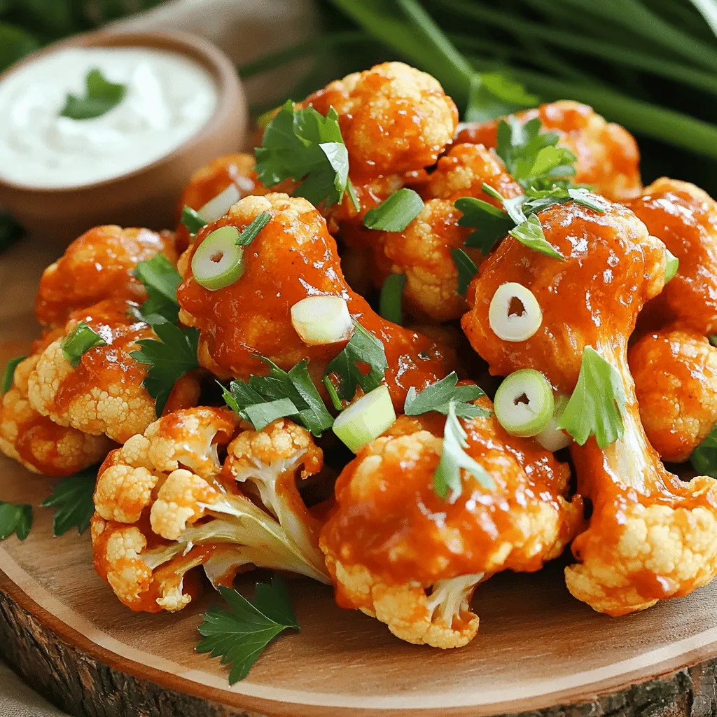 Vegan Cauliflower Buffalo Wings Crispy and Flavorful
