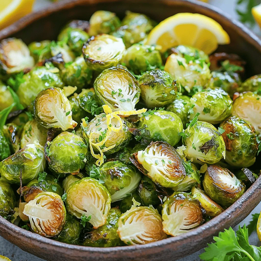 Lemon Garlic Roasted Brussels Sprouts Flavor Explosion