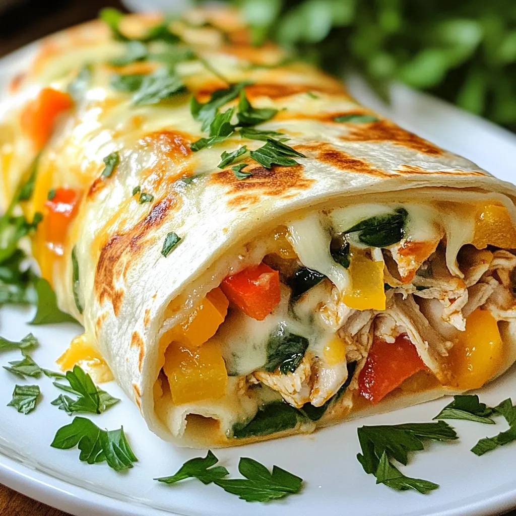 Cheesy Garlic Chicken Wraps Simple and Tasty Meal