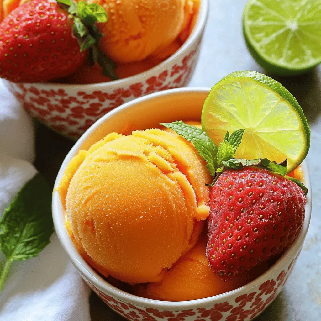 Mango Strawberry Sorbet Fresh and Simple Dessert