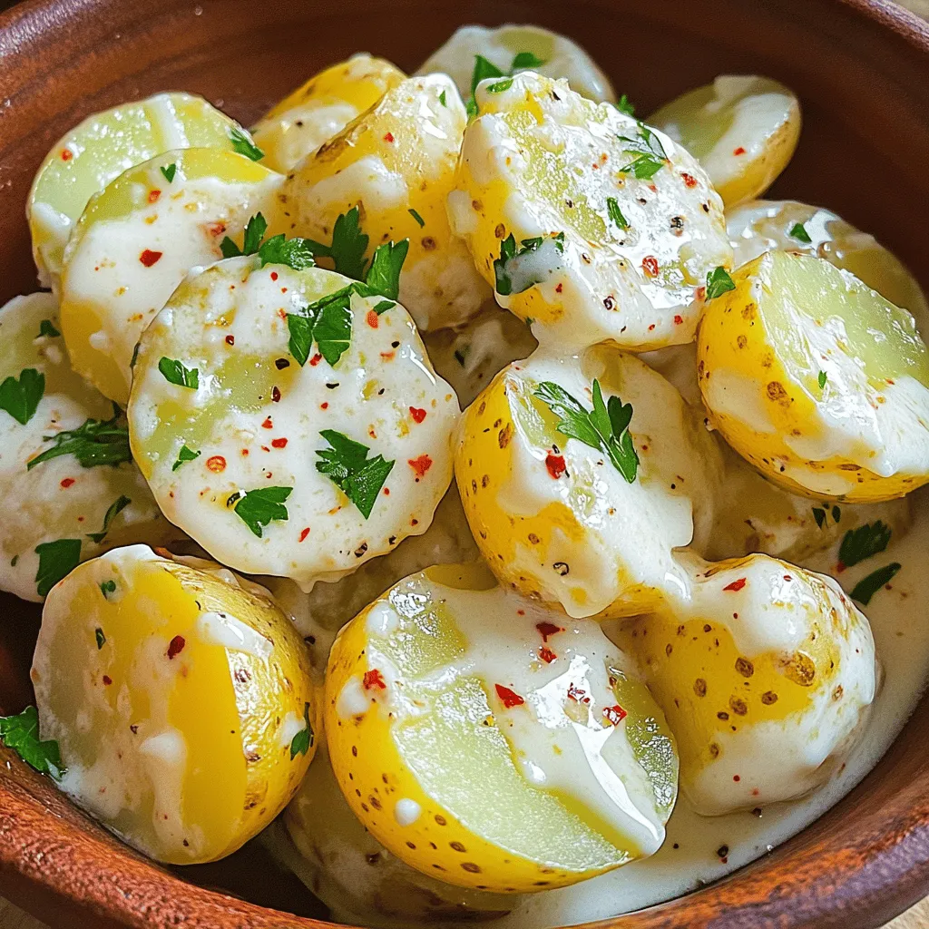 Creamy Garlic Sauce Potatoes Delightful and Easy Dish