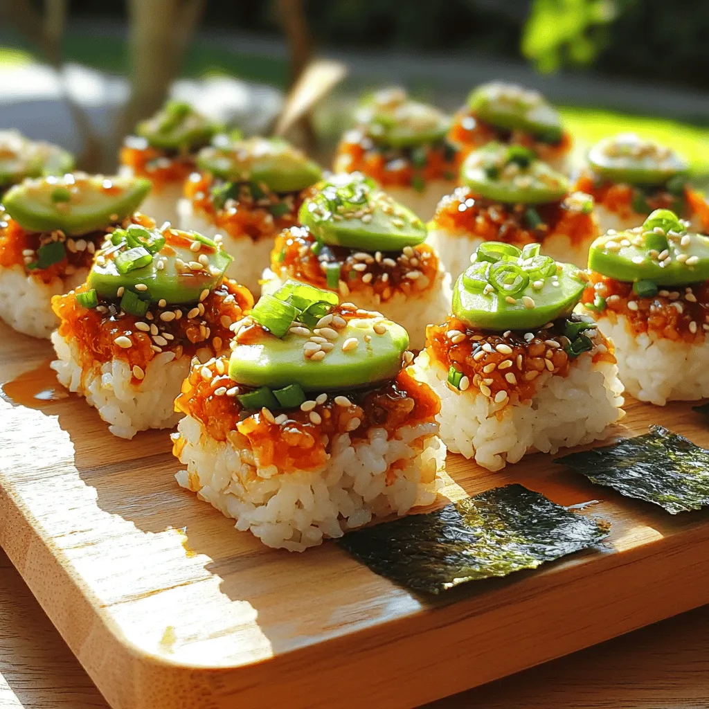 Crispy Rice and Spicy Tuna Bites Flavorful Snack Idea