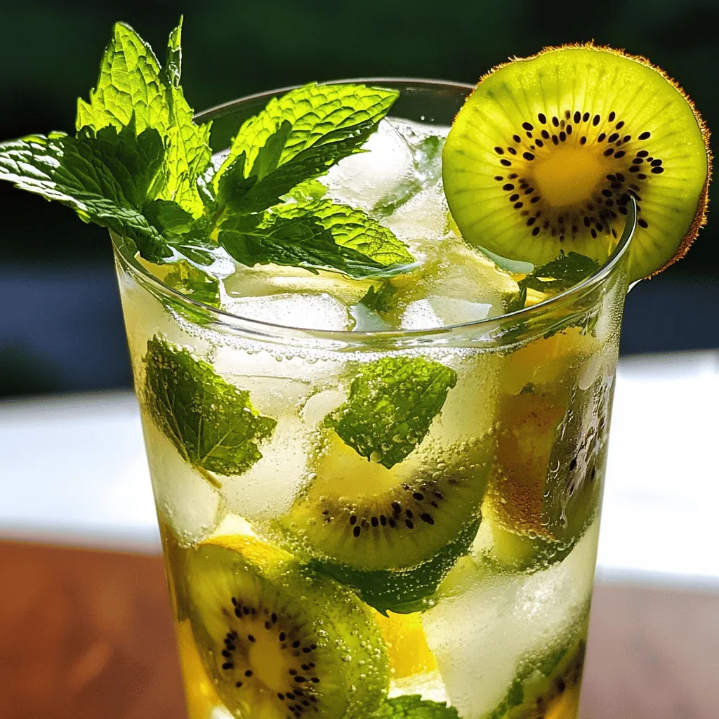 Kiwi Mint Mojito Mocktail Refreshing Summer Drink