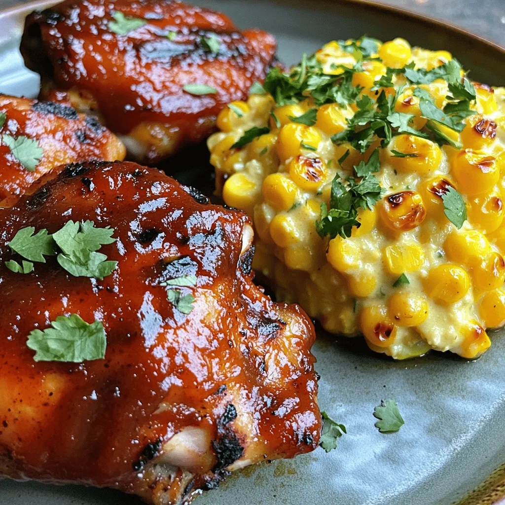 Chipotle BBQ Chicken with Creamed Grilled Corn Feast
