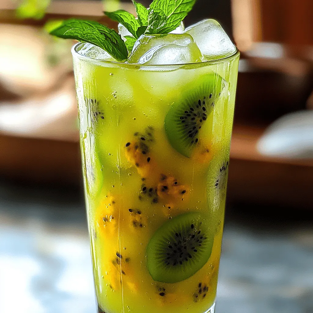 Kiwi Passionfruit Agua Fresca Refreshing Summer Drink