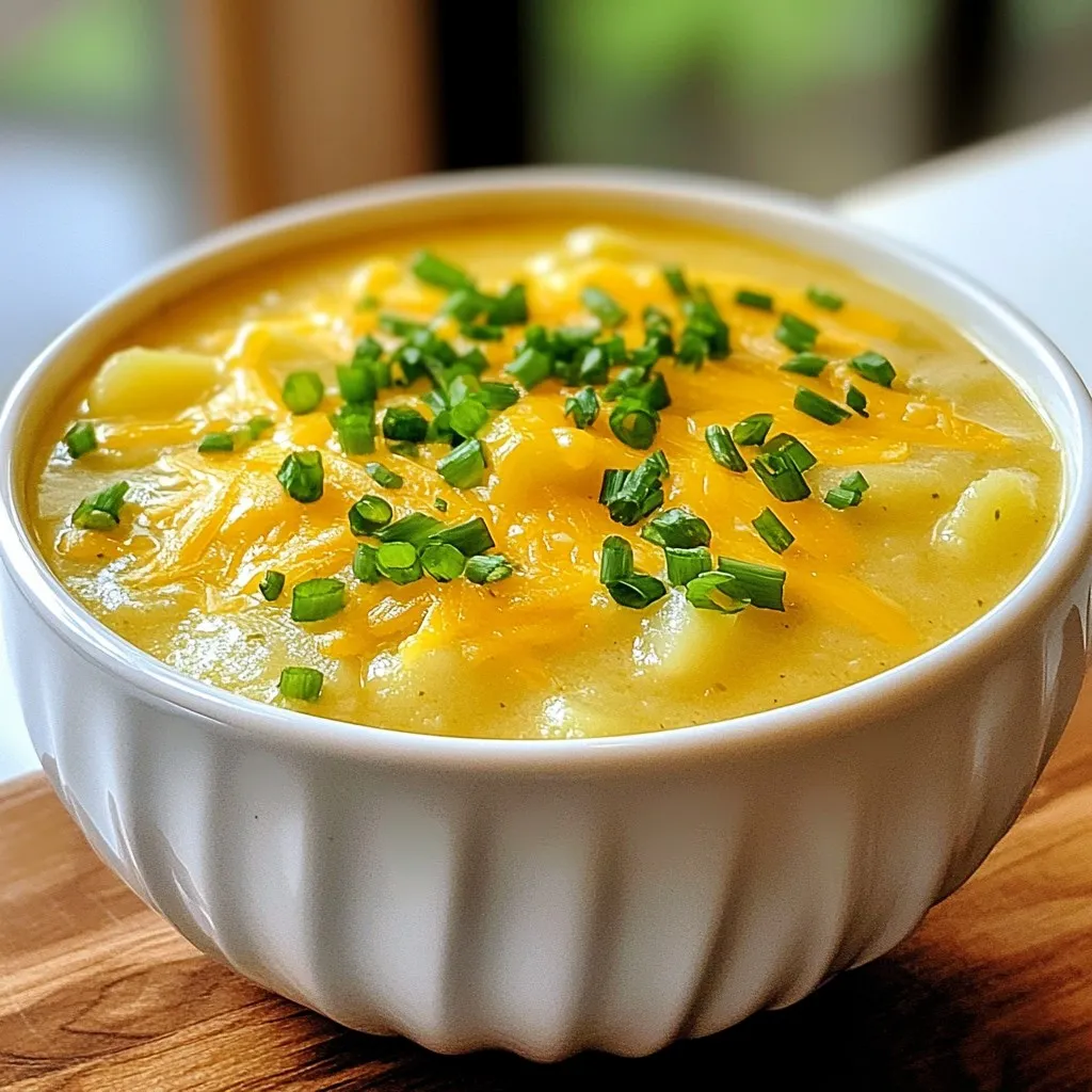 Savory Cheddar Garlic Potato Soup Simple and Rich Dish