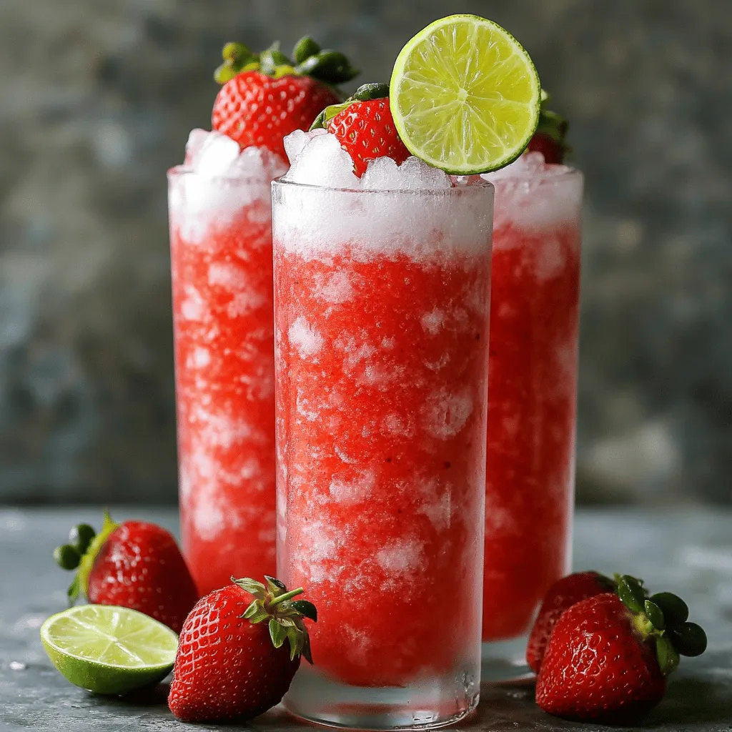 Healthy Strawberry Slushie Refreshing Summer Drink