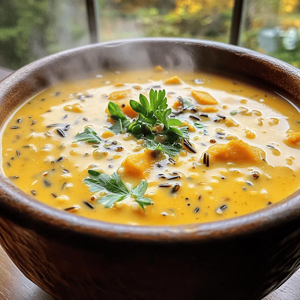 Creamy Pumpkin Wild Rice Soup Cozy and Flavorful Dish