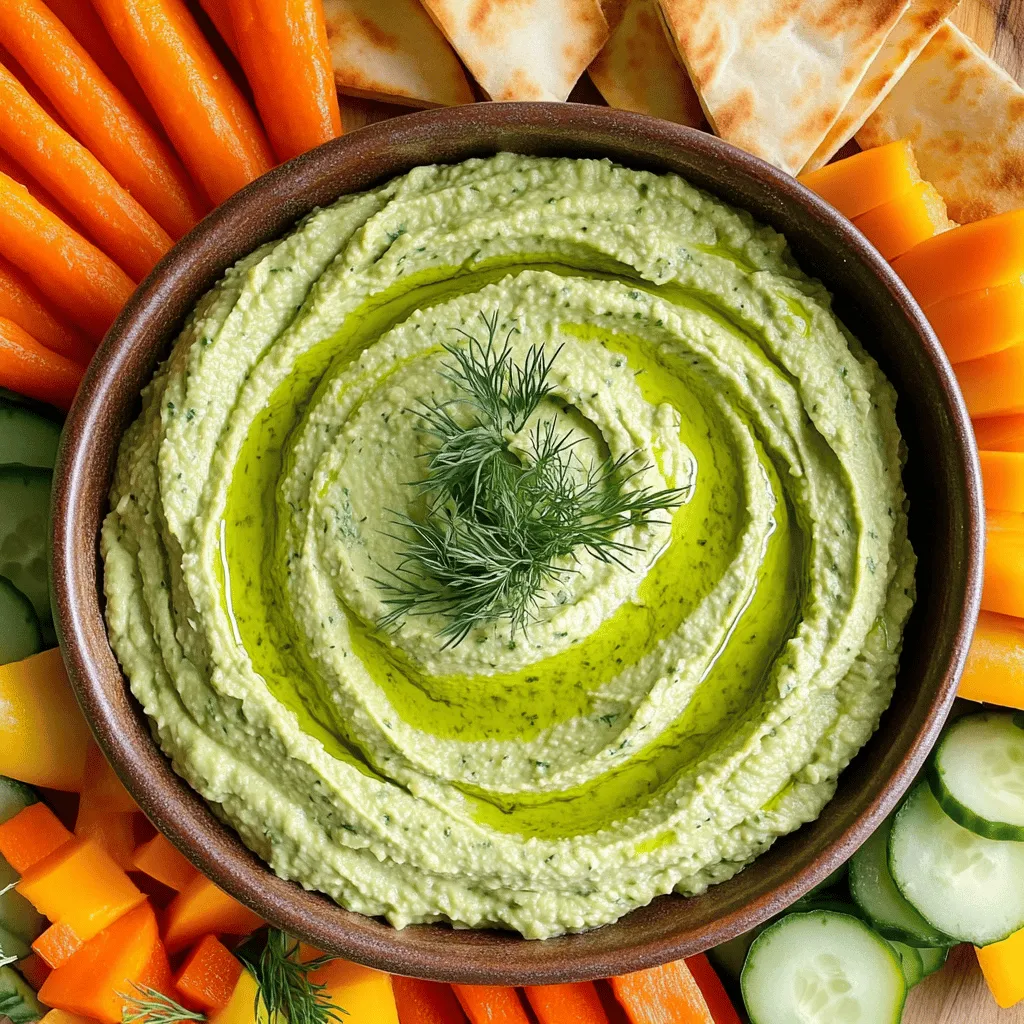 Avocado Dill Hummus Board Fresh and Flavorful Treat