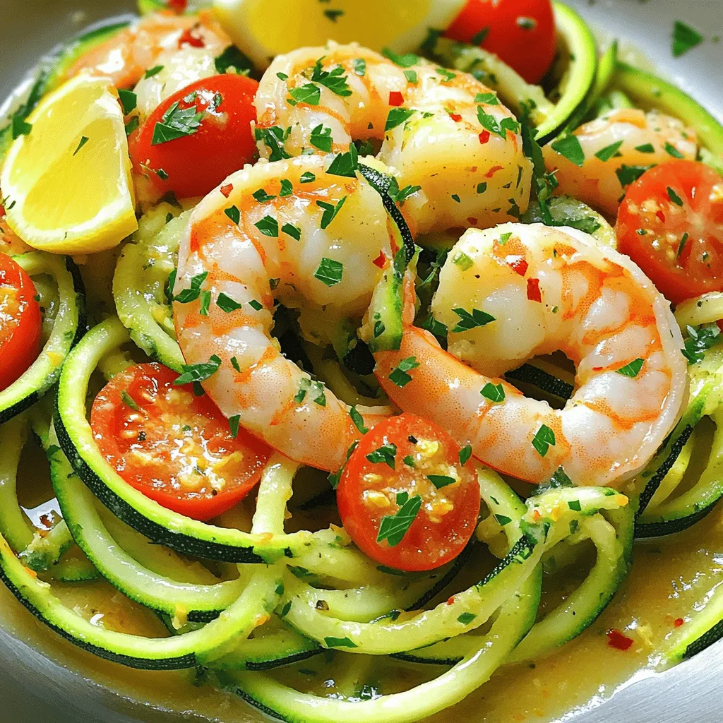 Skinny Shrimp Scampi with Zucchini Noodles Delight