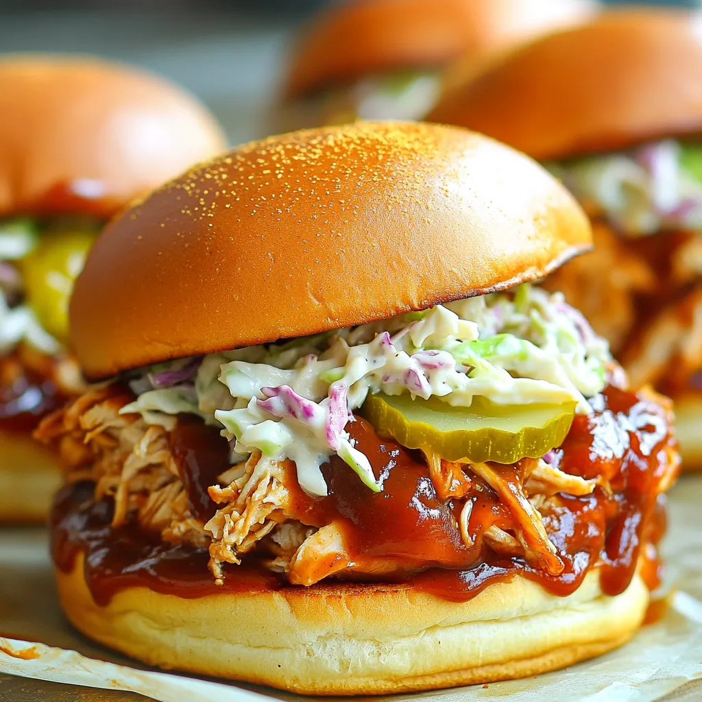 Savory Slow Cooker BBQ Pulled Chicken Sandwiches