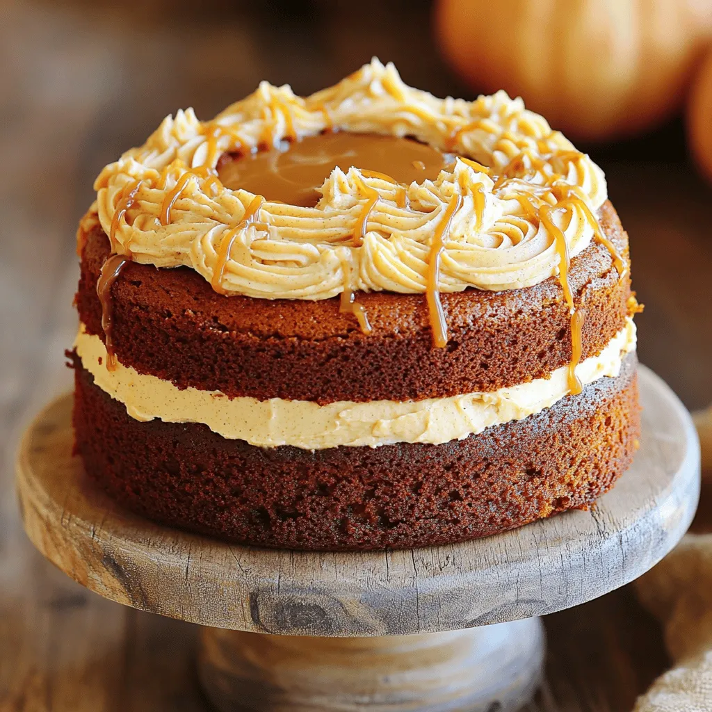 Autumn Pumpkin Cake with Caramel Cream Cheese Frosting