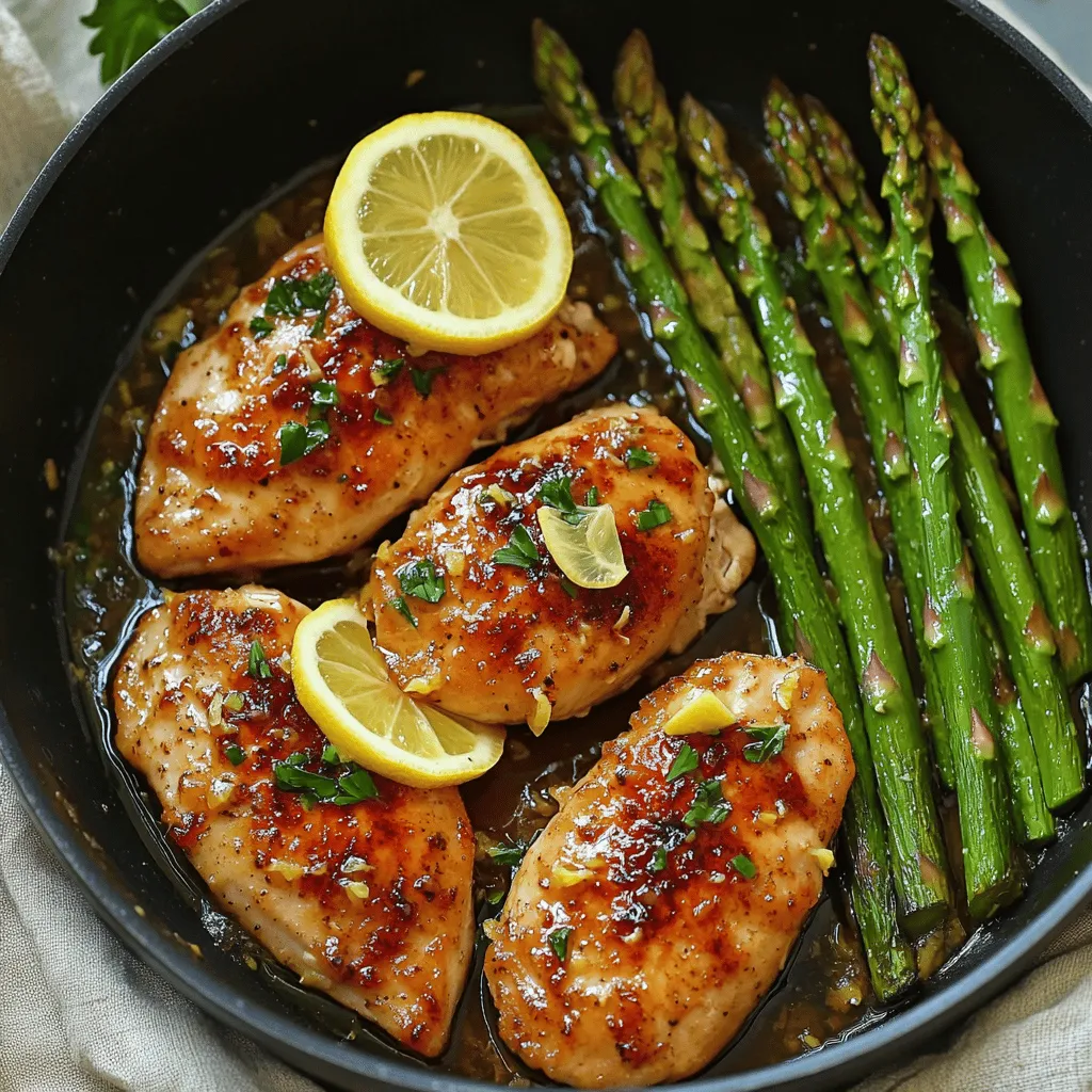 One-Pan Lemon Garlic Chicken and Asparagus Delight