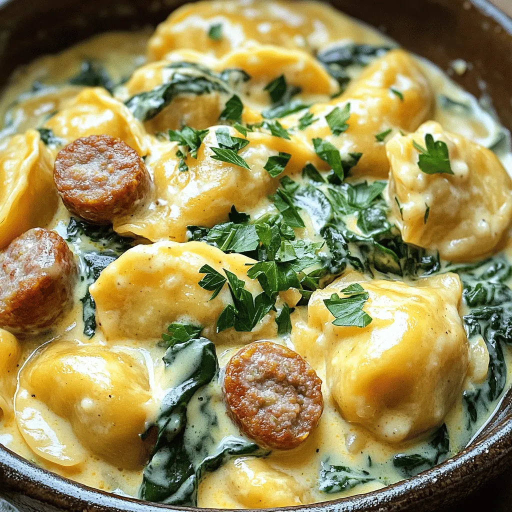 Creamy Pierogi and Turkey Sausage Skillet Delight