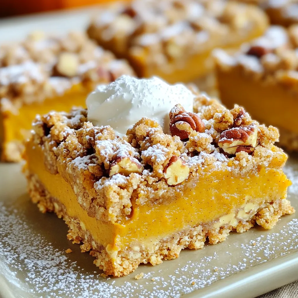 Pumpkin Pie Streusel Bars Flavorful Autumn Dessert