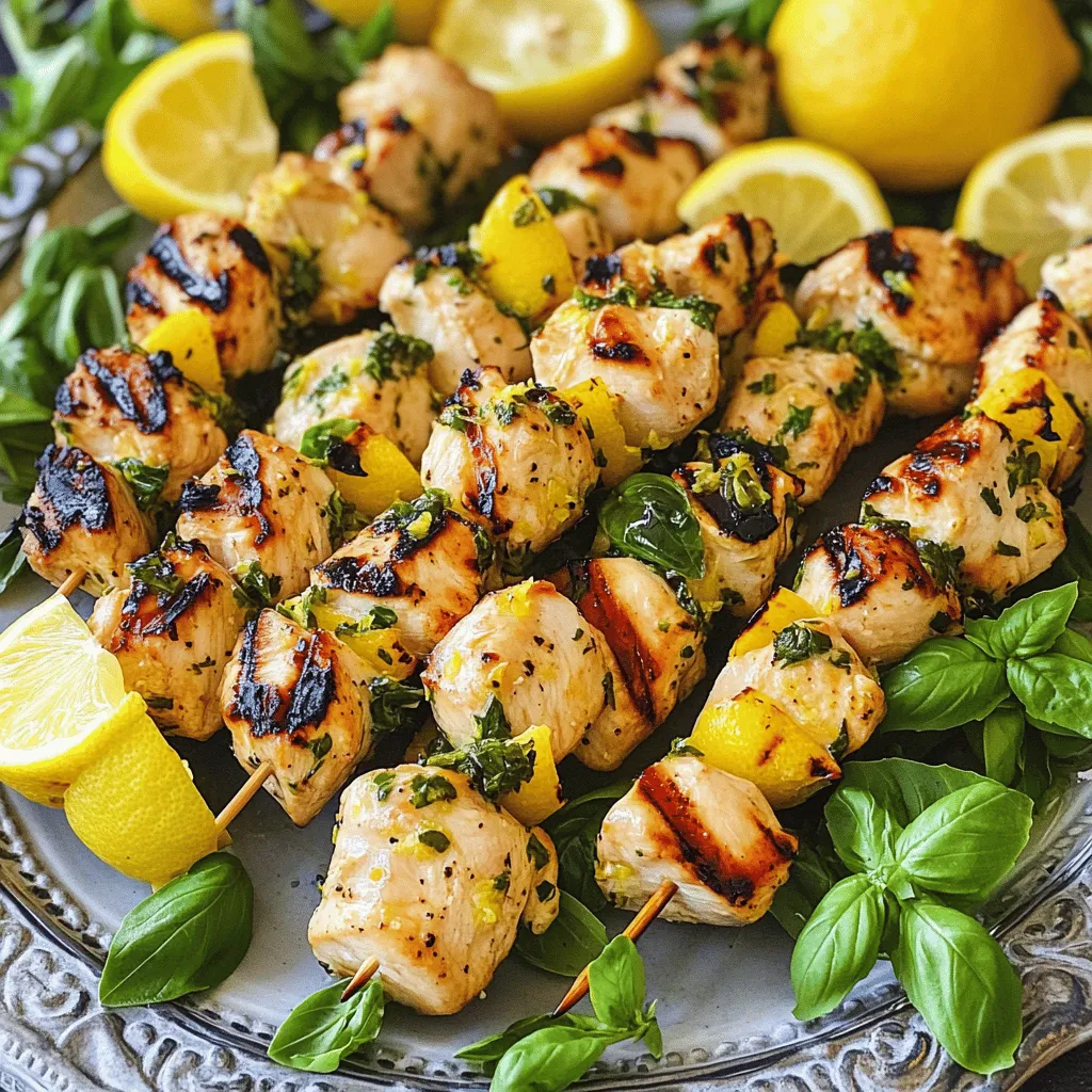 Lemon Basil Chicken Skewers Flavorful Grilled Delight