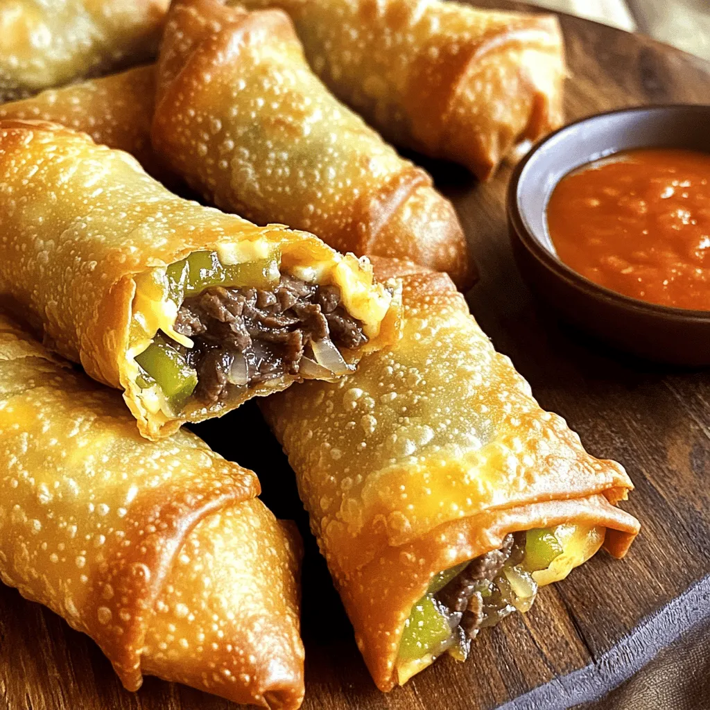 Cheesy Philly Cheesesteak Egg Rolls Crunchy Delight