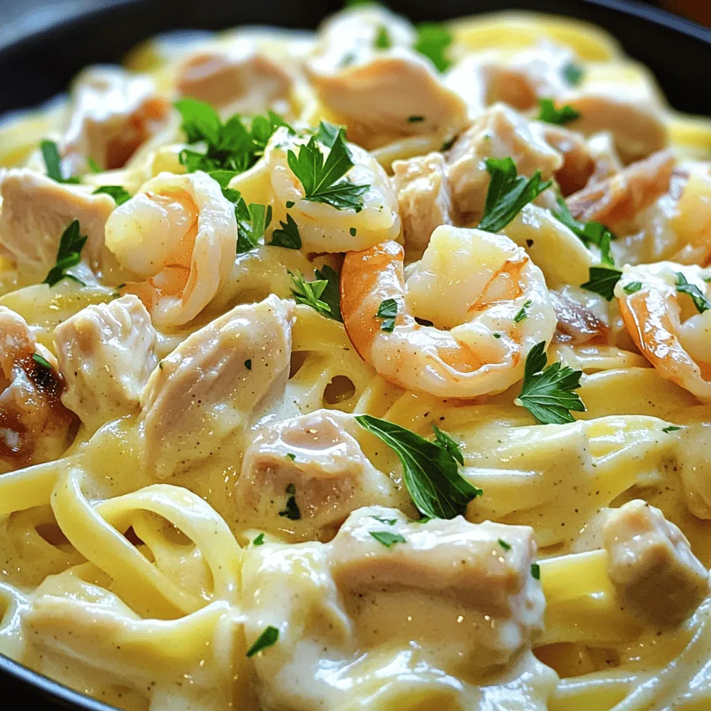 Olive Garden Chicken and Shrimp Carbonara Delight