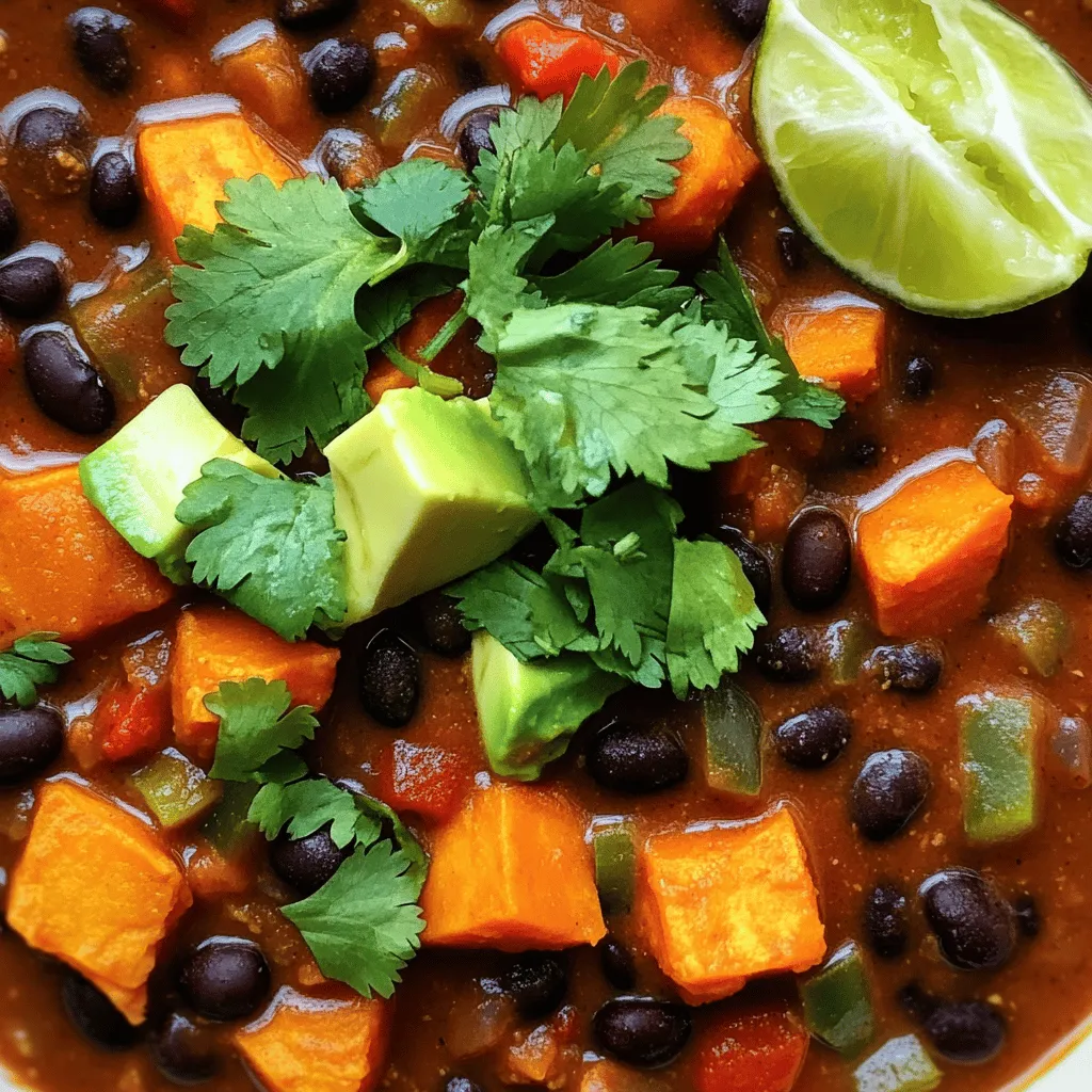 Savory Sweet Potato Black Bean Chili Comfort Dish
