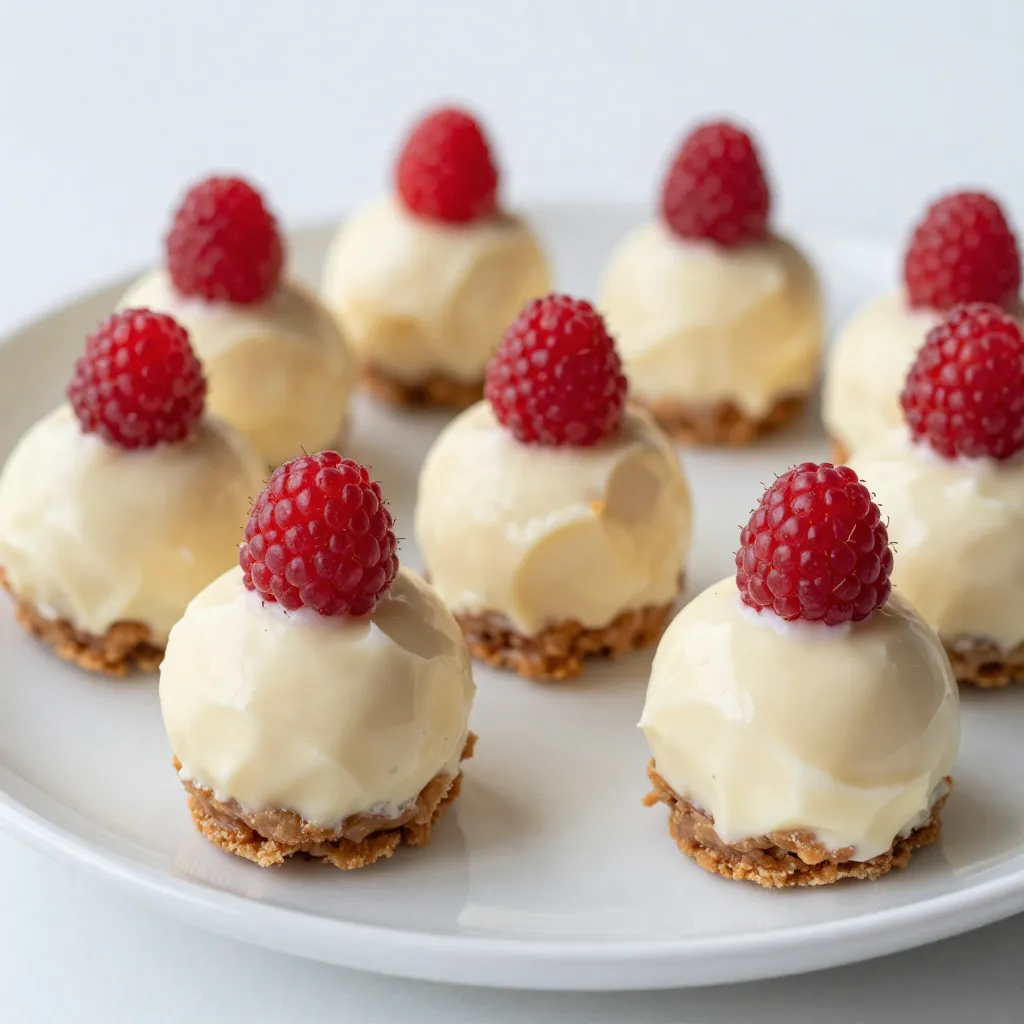 White Chocolate Raspberry Cheesecake Balls Delight