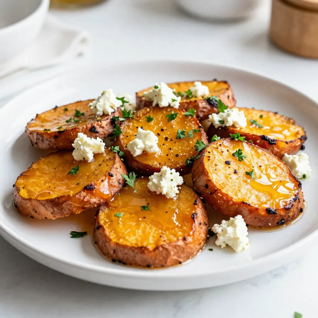 Honey Feta Roasted Sweet Potato Rounds Delightful Dish