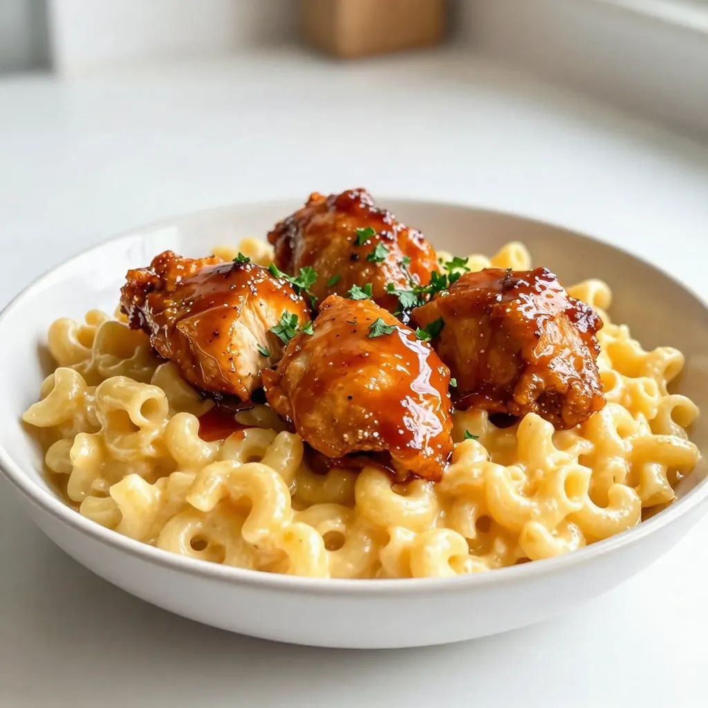 Spicy Honey Chicken with Mac and Cheese Delight