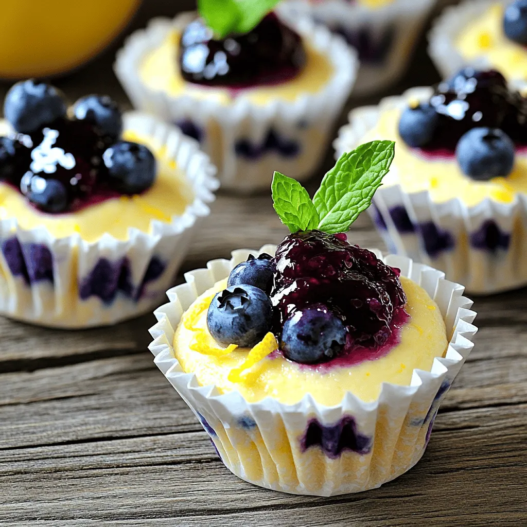Mini Lemon Blueberry Cheesecakes Perfect for Events