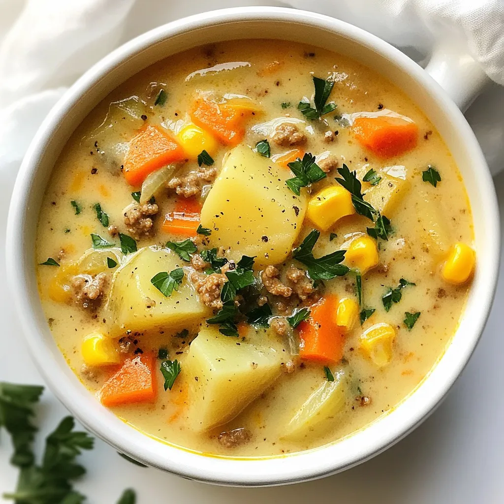 Creamy Potato &#038; Hamburger Soup Comforting and Rich Dish