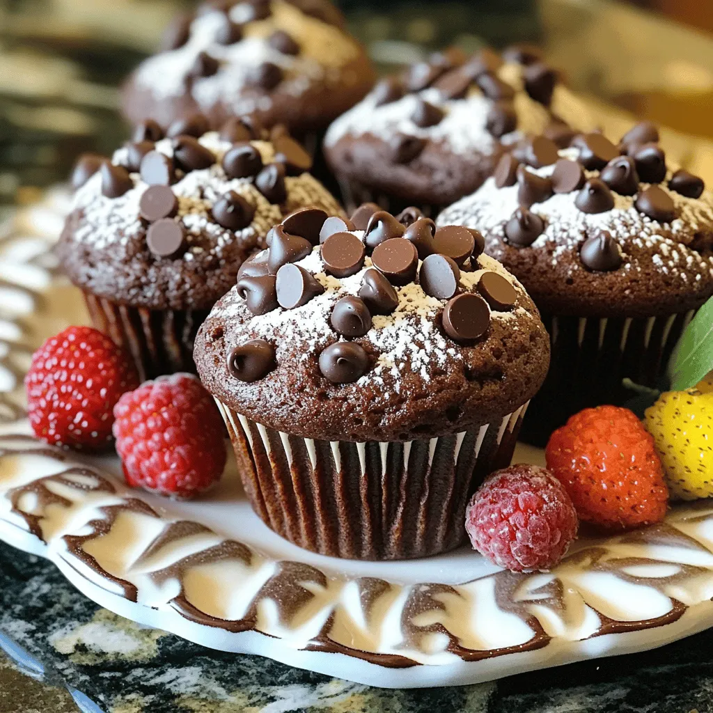 Decadent Double Chocolate Chip Bakery Muffins Recipe