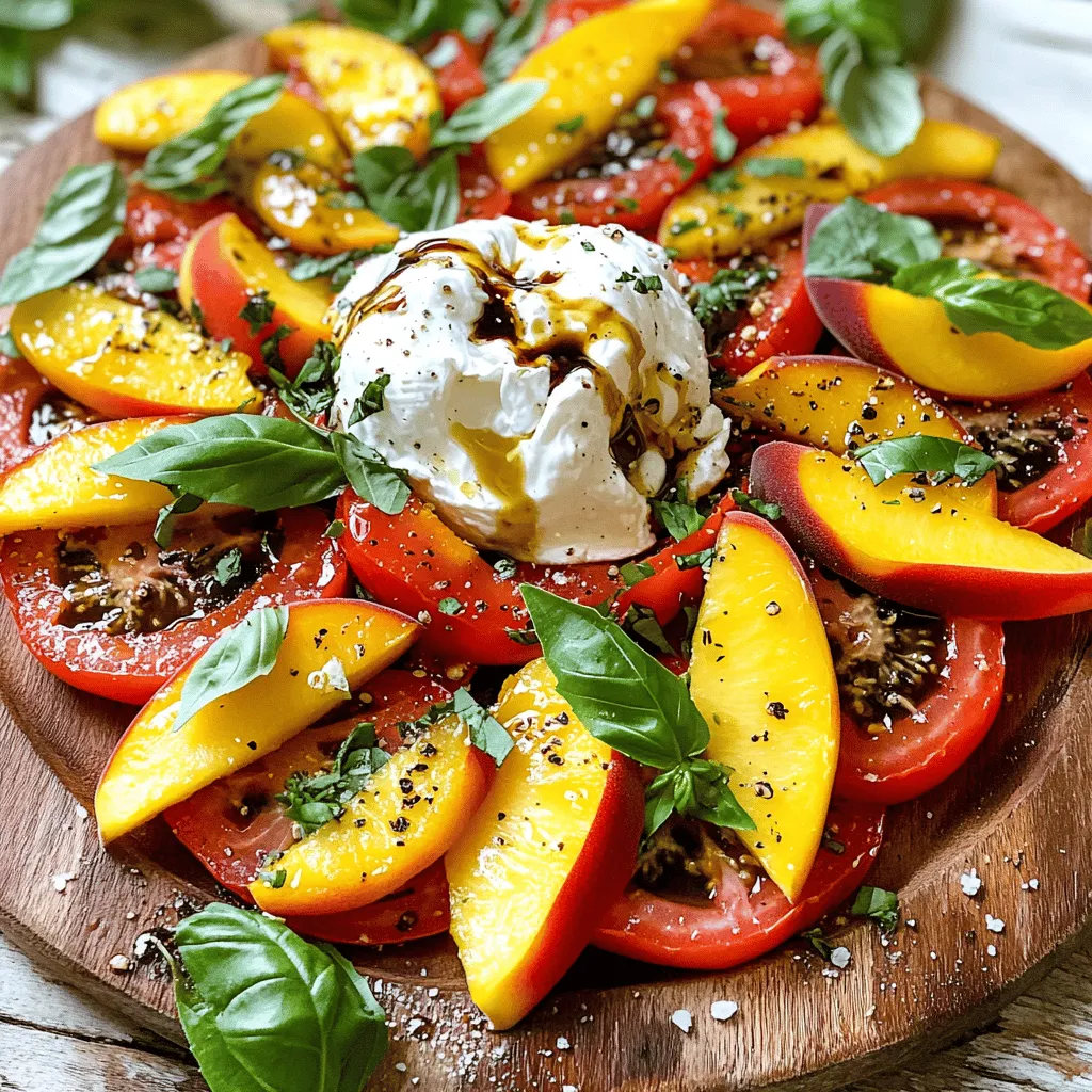 Tomato Peach Burrata Salad Fresh and Flavorful Dish