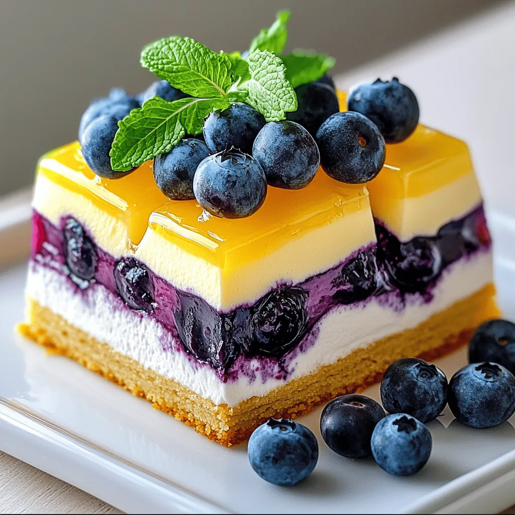 Lemon Blueberry Shortbread Mousse Cake Delight