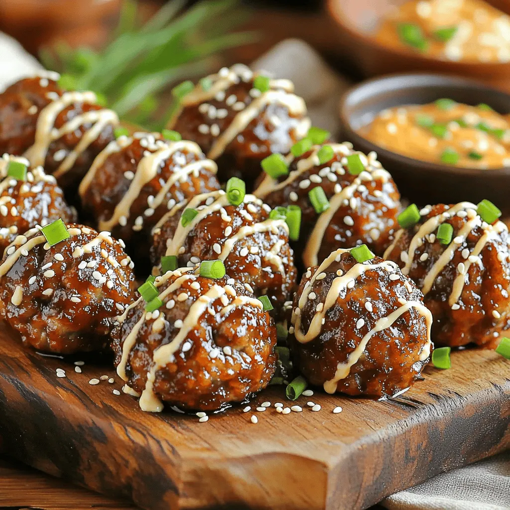 Korean BBQ Meatballs with Spicy Mayo Flavor Boost