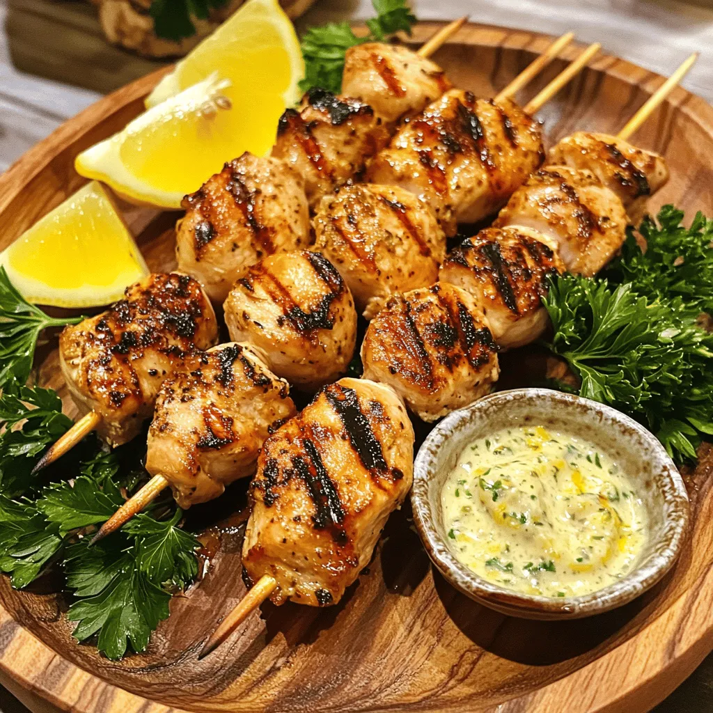 Grilled Chicken Bites with Garlic Sauce Delight