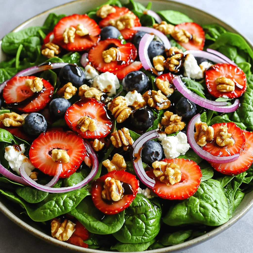 Strawberry Spinach Salad with Blueberries Delight
