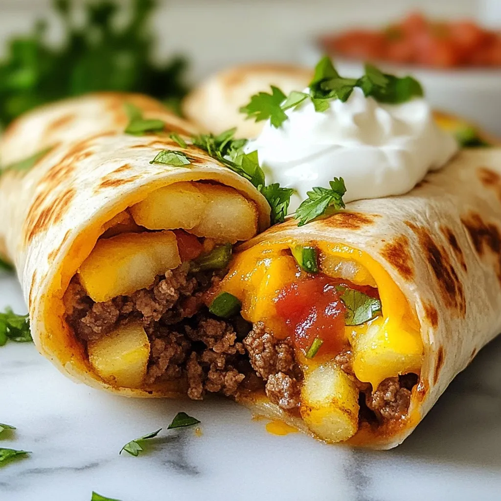 Cheesy Beef &#038; Fries Burritos Simple and Satisfying Meal