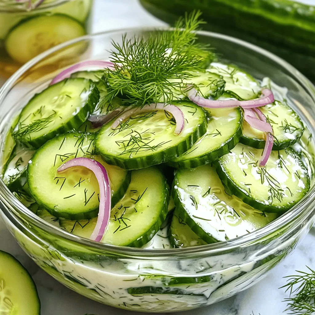 Creamy Marinated Cucumber Salad Fresh and Simple Recipe