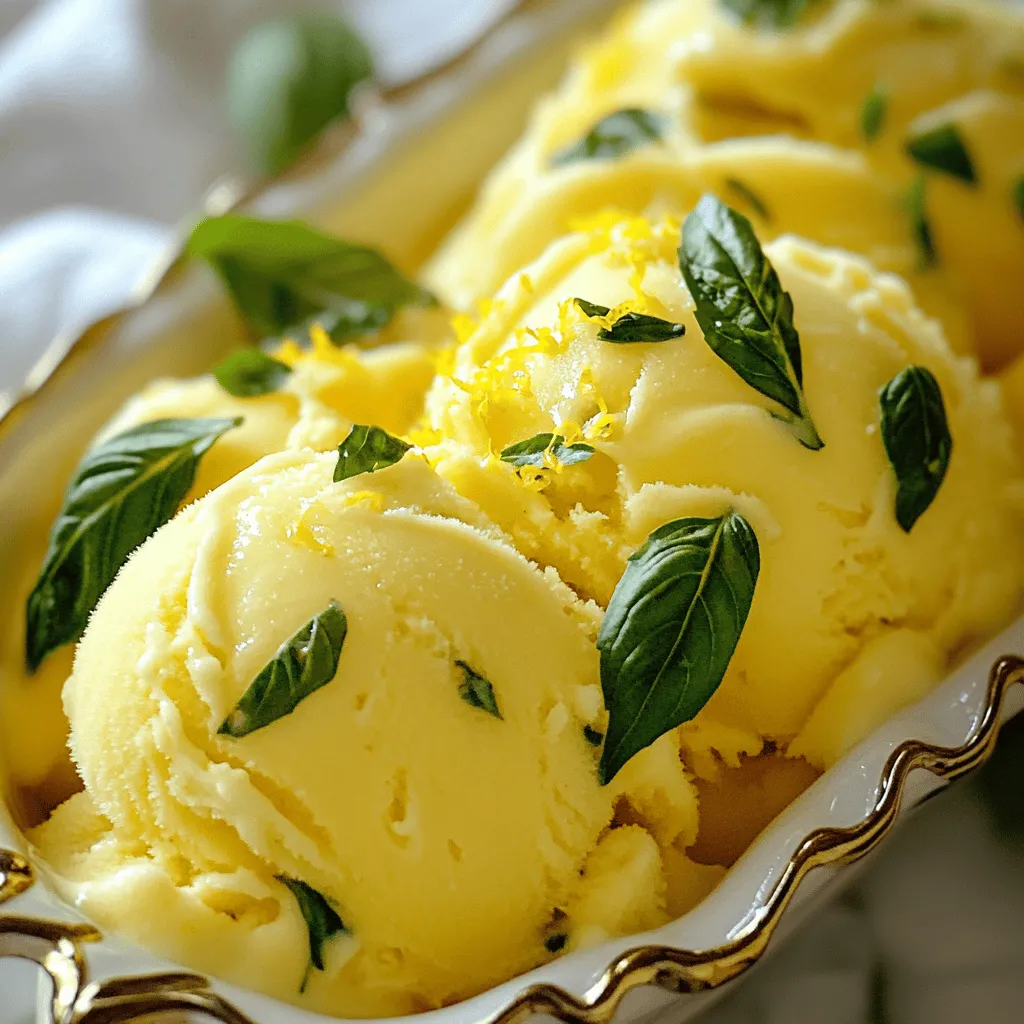 Lemon Basil Sorbet Refreshing and Flavorful Treat
