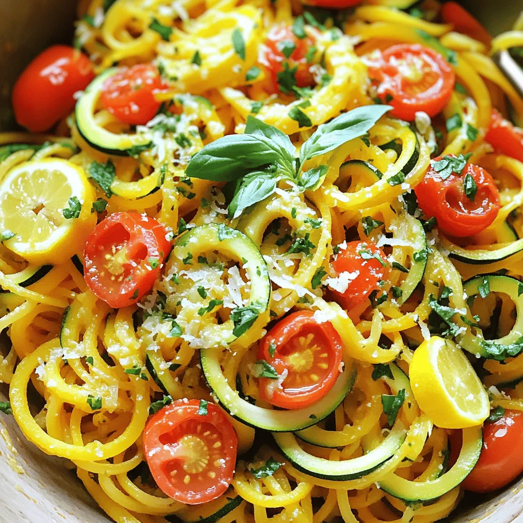 Savory Summer Squash Pasta with Garlic Sauce Delight