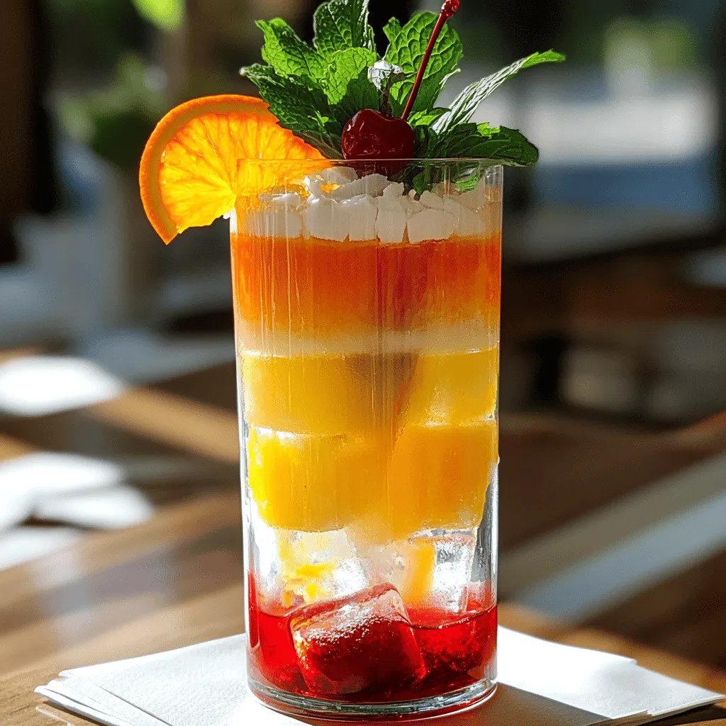 Malibu Sunset Mocktail Refreshing Summer Delight