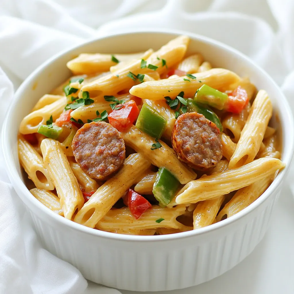 Creamy Cajun Sausage Pasta Flavorful Dinner Delight