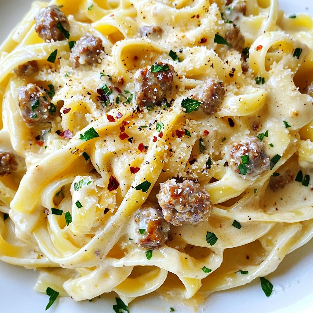 Creamy Italian Sausage Fettuccine Easy Dinner Delight