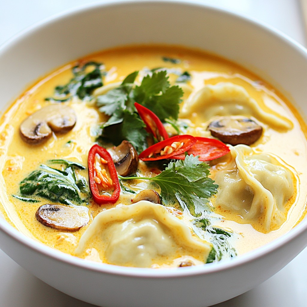 Thai Coconut Curry Dumpling Soup Flavorful Comfort Dish